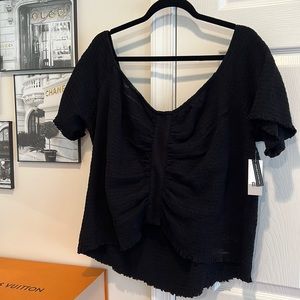 NWT Perfect Black Off-Shoulder Blouse